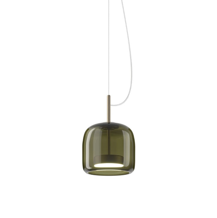Jube SP S Lampadario sospensione LED in vetro soffiato verde antico trasparente