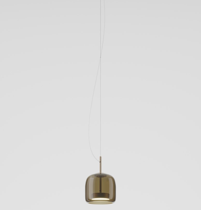 Jube SP S Lampadario sospensione LED in vetro soffiato terra bruciata trasparente