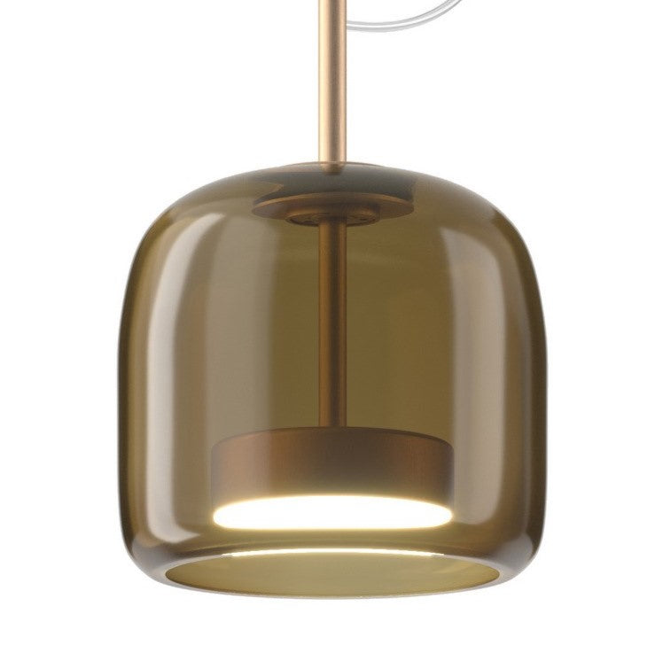 Jube SP S Lampadario sospensione LED in vetro soffiato terra bruciata trasparente
