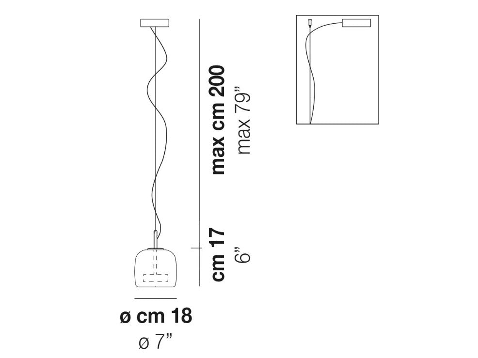 Jube SP S Lampadario sospensione LED in vetro soffiato fumé trasparente