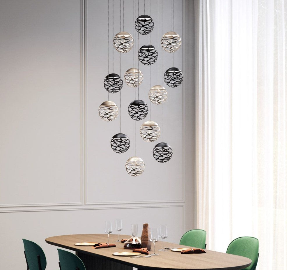 Kelly Cluster Sospensione Led nero opaco 9005