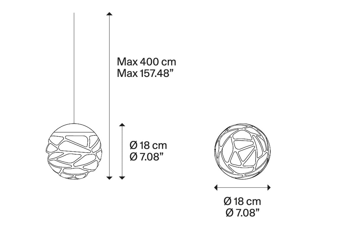 Kelly Cluster Sospensione Led bianco opaco 9010
