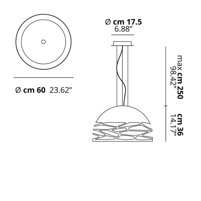 Kelly medium dome 60 Sospensione nero opaco 9005
