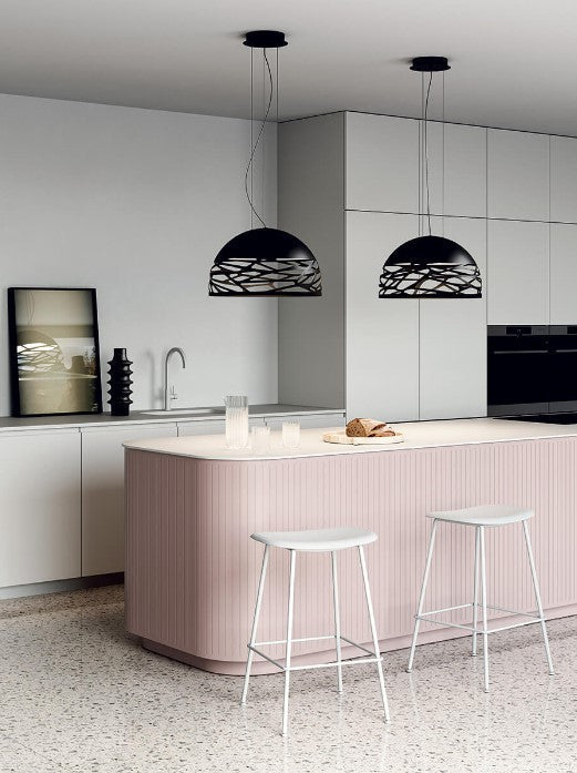 Kelly large dome 80 Sospensione nero opaco 9005