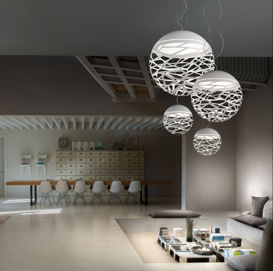 Kelly large sphere 80 Sospensione bianco opaco 9010