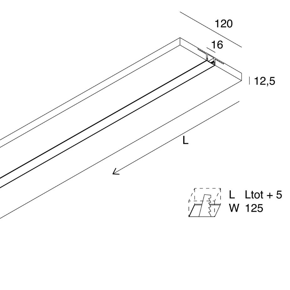 L-16 EVO HYDRO Profilo Cartoon Light 16 mm per Strip LED