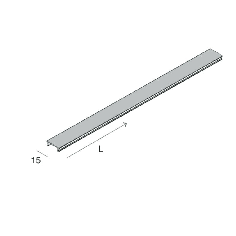 L-16 EVO WALL Schermo diffusore nero L 6000 mm per Profilo Cartoon Light 16 mm