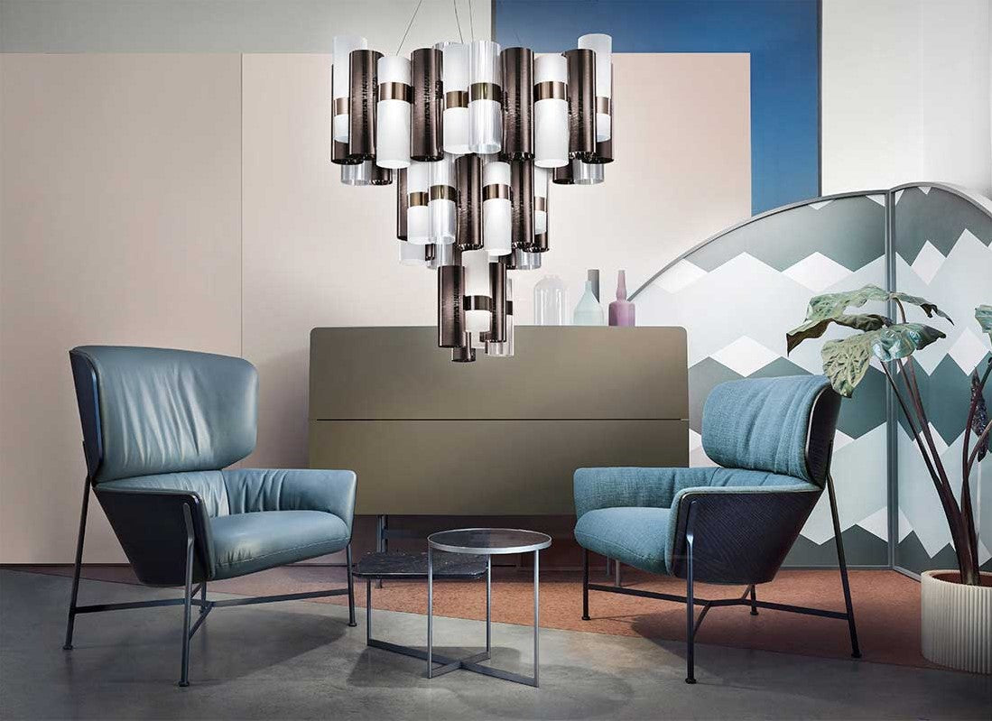 La Lollo Extra Large Lampadario sospensione in Lentiflex® Cristalflex® Opalflex®  Brushed Goldflex® or Pewterflex®