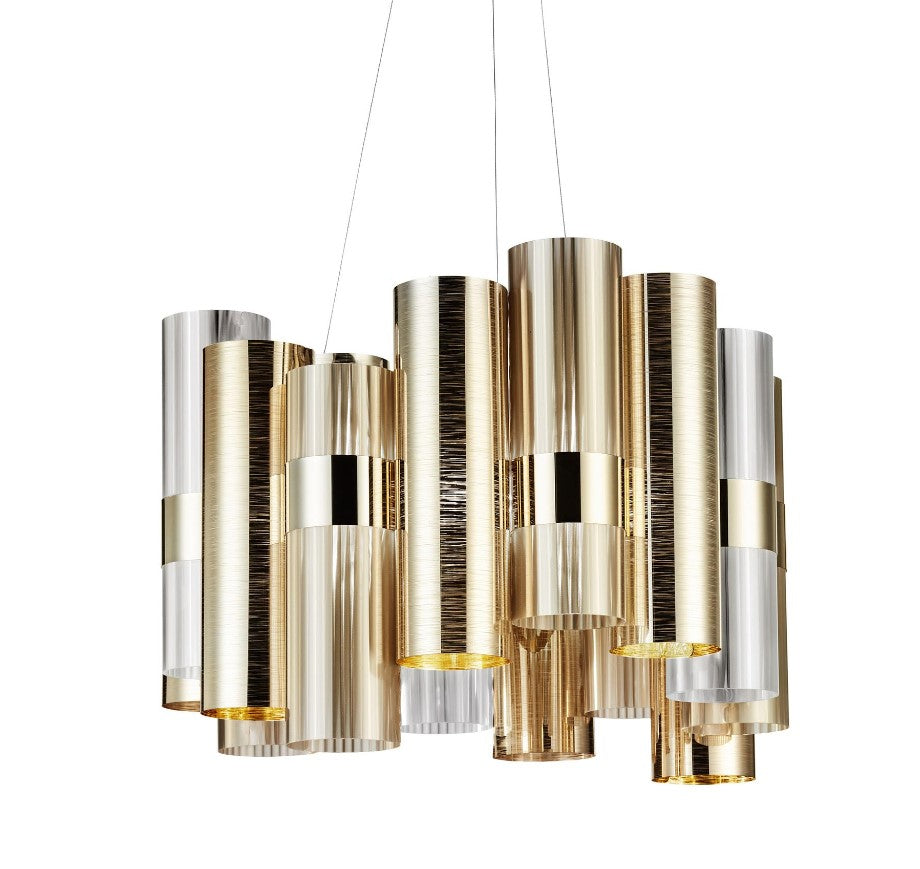 La Lollo Large Lampadario sospensione in Lentiflex® Cristalflex® Opalflex®  Brushed Goldflex® or Pewterflex®