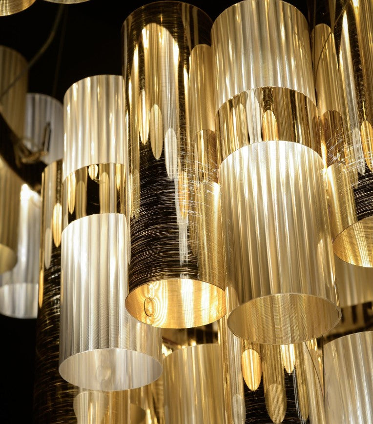 La Lollo Large Lampadario sospensione in Lentiflex® Cristalflex® Opalflex®  Brushed Goldflex® or Pewterflex®
