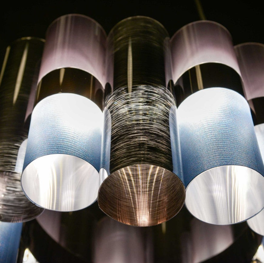 La Lollo Large Lampadario sospensione in Lentiflex® Cristalflex® Opalflex®  Brushed Goldflex® or Pewterflex®