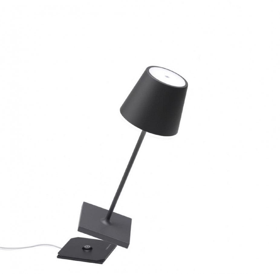 Poldina Pro Grigio scuro Lampada ricaricabile da tavolo
