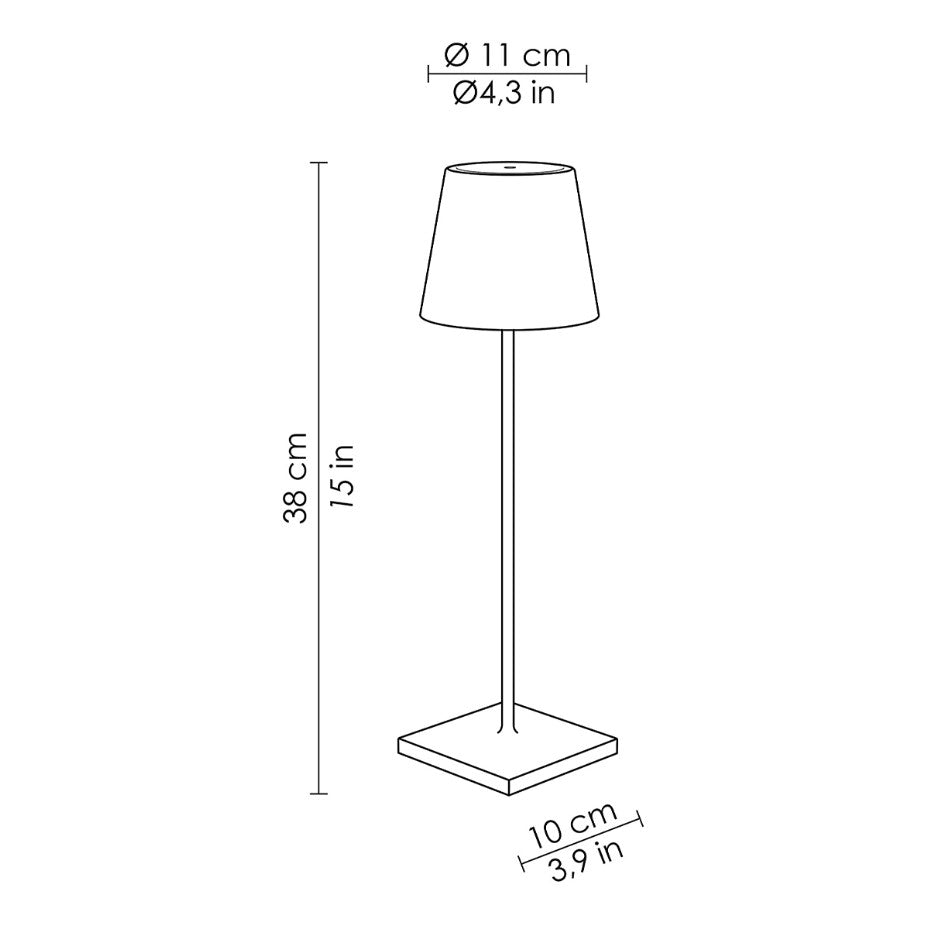 Poldina Pro Grigio scuro Lampada ricaricabile da tavolo