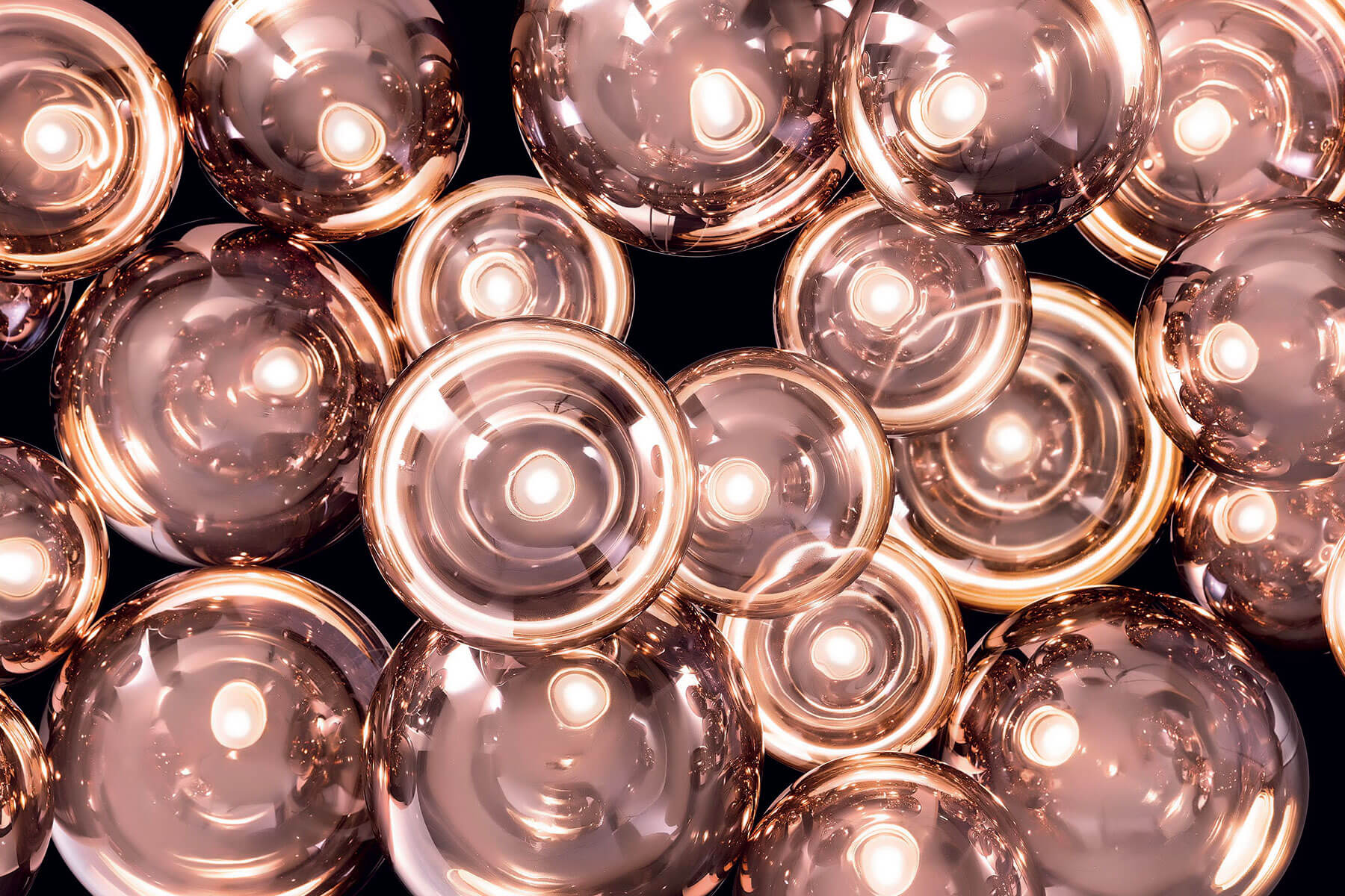 Random Sospensione LED vetro soffiato bianco satinato