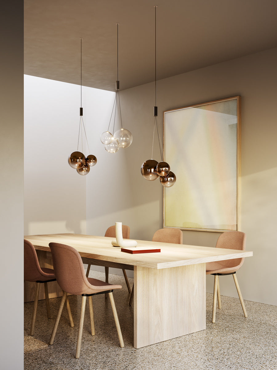 Random Sospensione LED vetro soffiato trasparente