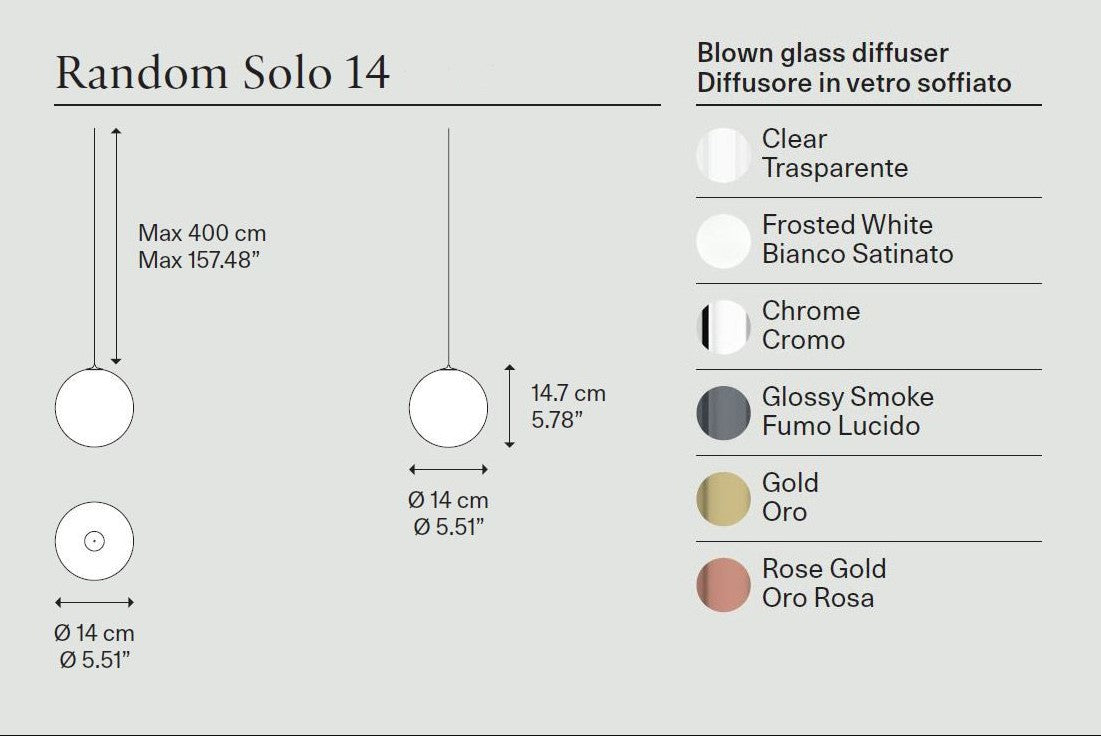 Random Solo 14 Sospensione LED