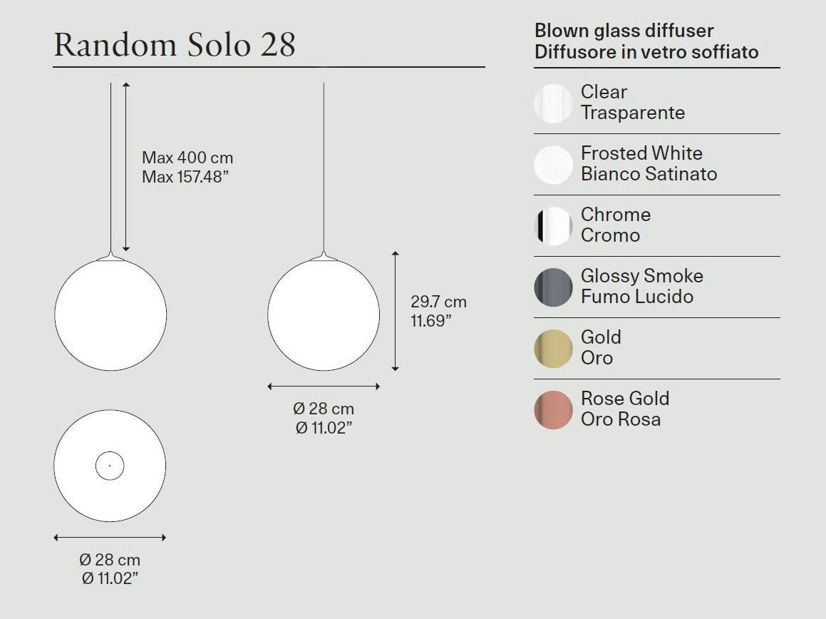 Random Solo 28 Sospensione LED