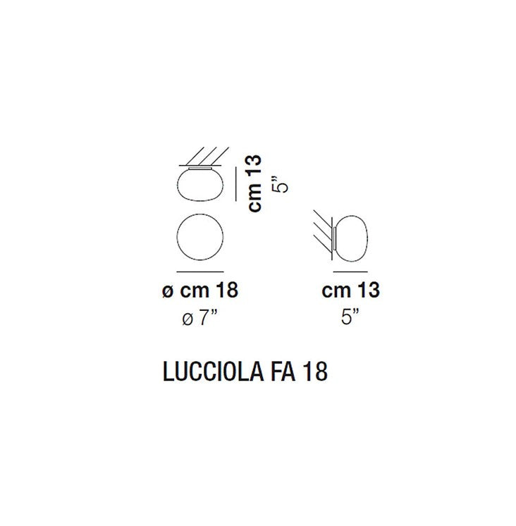 Lucciola FA 18 Applique in vetro soffiato satinato diametro 18 cm.
