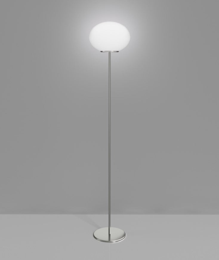 Lucciola PT P Lampada terra in vetro soffiato satinato diametro 36 cm.