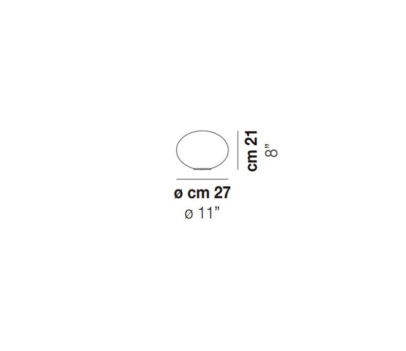 Lucciola LT 27 Lampada tavolo in vetro soffiato satinato diametro 27 cm.