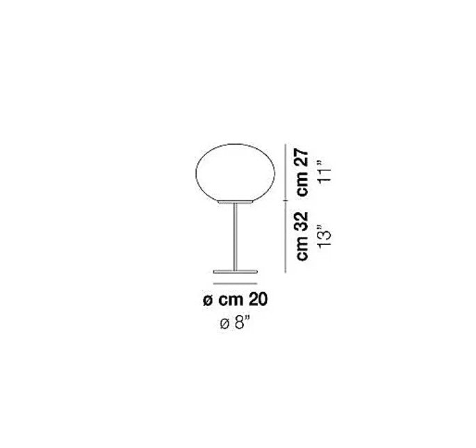 Lucciola LT 30 P Lampada tavolo in vetro soffiato satinato diametro 36 cm.