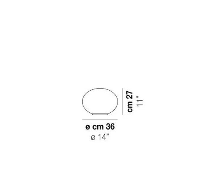 Lucciola LT P Lampada tavolo in vetro soffiato satinato diametro 36 cm.