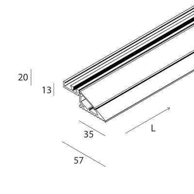 SIDE Profilo lineare a scomparsa per luce indiretta per Strip LED