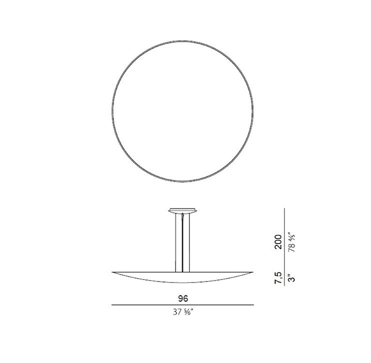 Gong Sospensione LED 88W 3000K diametro 96 cm.