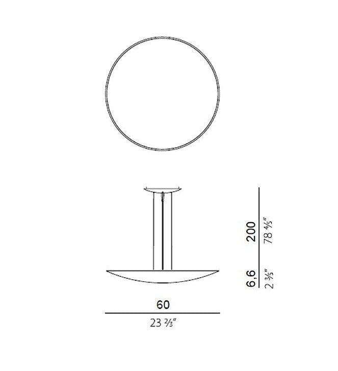 Gong Sospensione LED 43W 3000K diametro 60 cm.