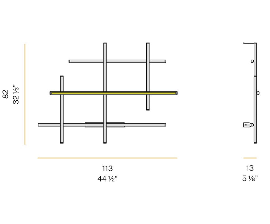 Hilow Applique lampada da parete LED 77W 2700K emissione soffusa