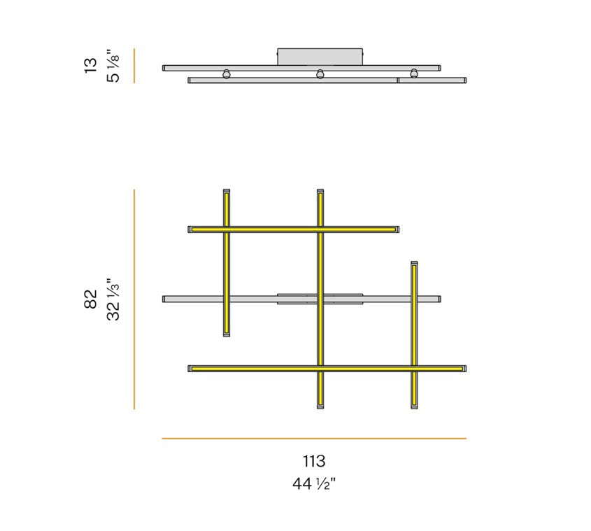 Hilow Plafoniera lampada da soffitto LED 78W 2700K emissione elevata