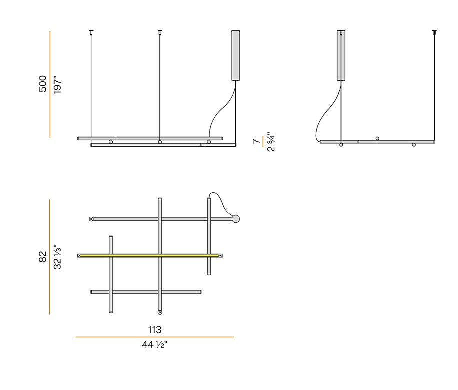 Hilow Lampadario sospensione LED 80W 2700K emissione soffusa