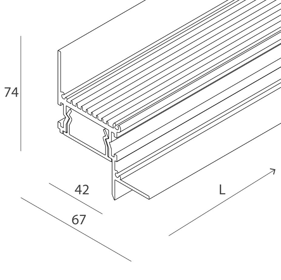 P-40 Profilo incasso wall washer per Strip LED