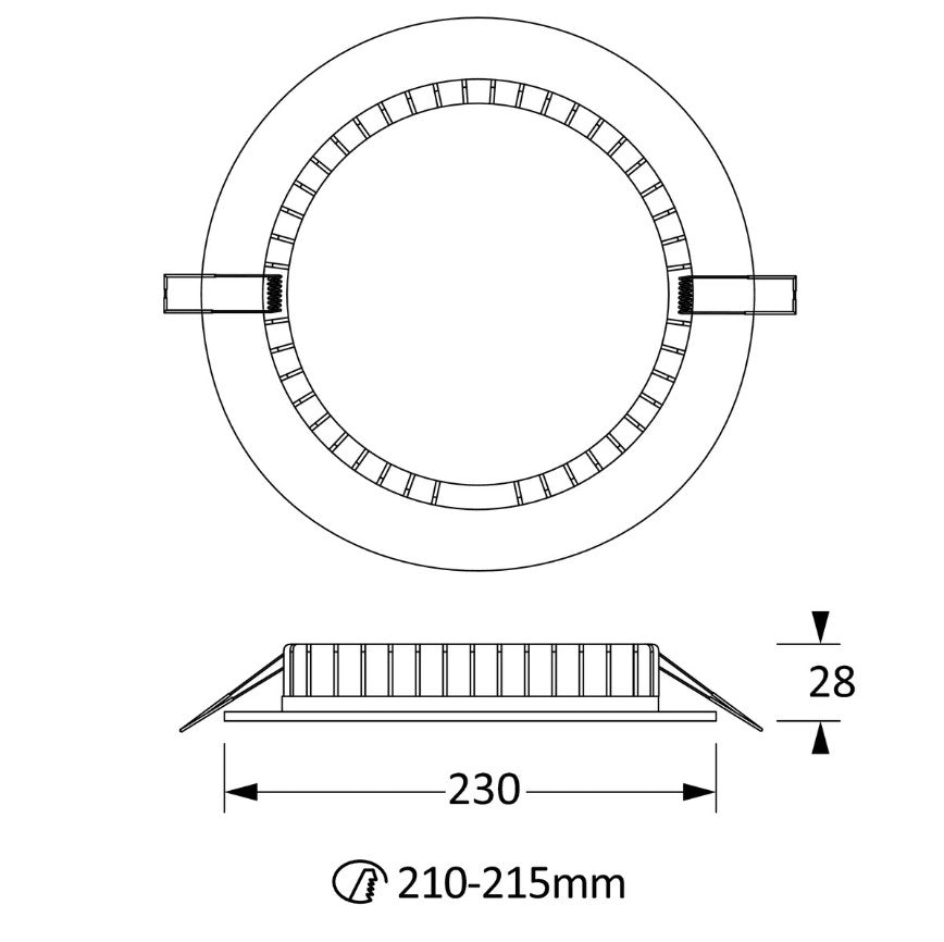 SLIM TONDO Faretto incasso LED 20W 3000K IP40