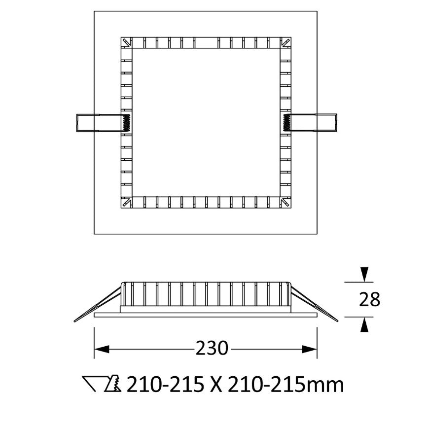 SLIM QUADRATO Faretto incasso LED 20W 4000K IP40