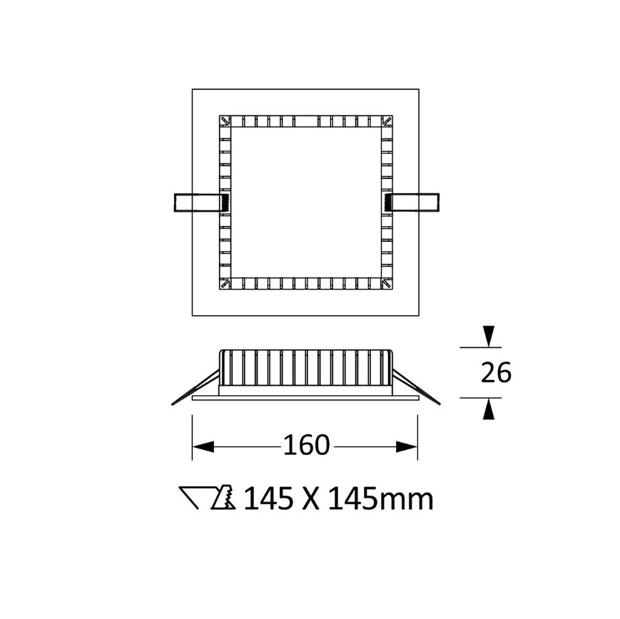 SLIM QUADRATO Faretto incasso LED 13W 3000K IP40