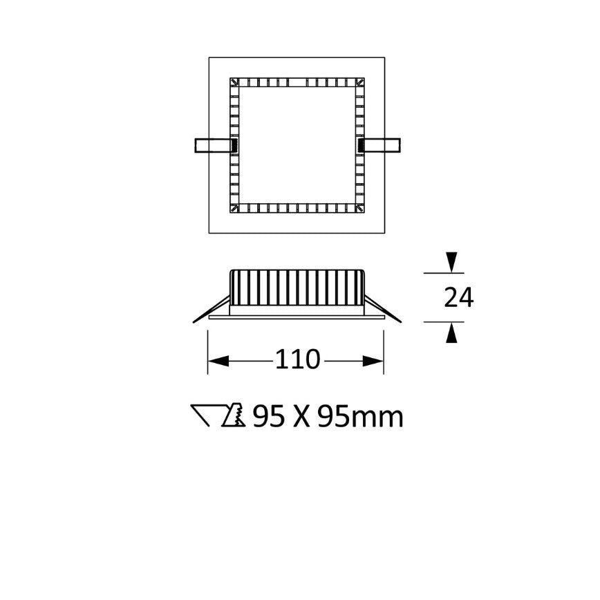 SLIM QUADRATO Faretto incasso LED 9W 4000K IP40