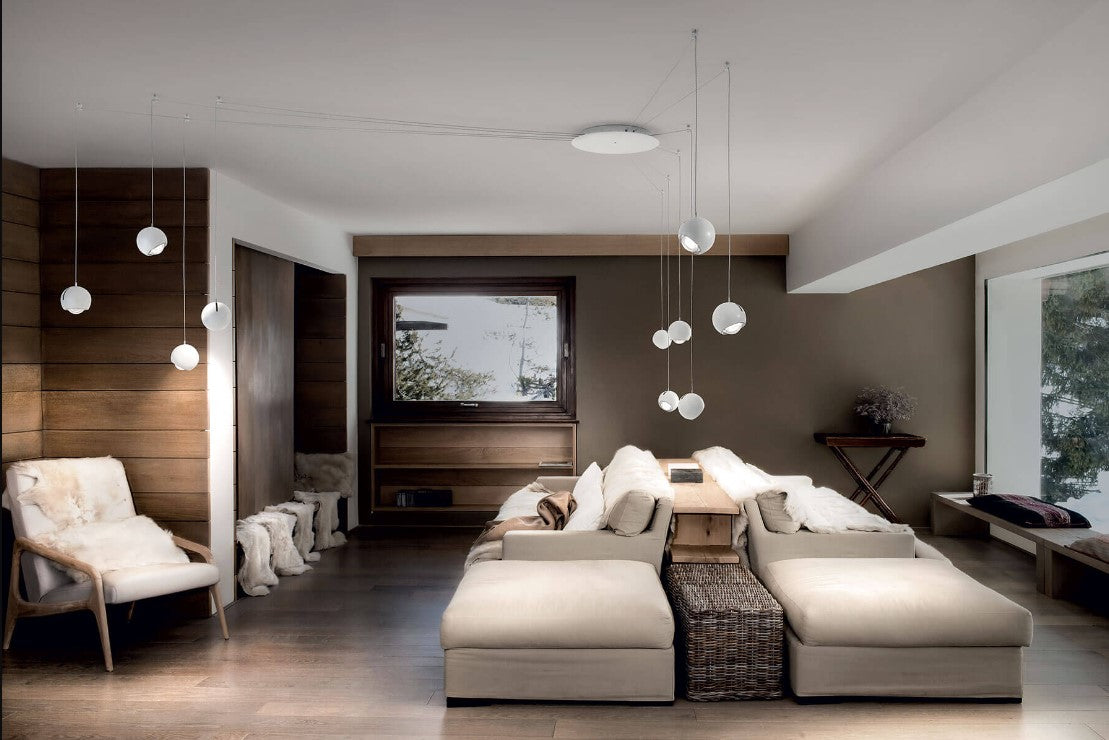 Spider Lampadario sospensione LED orientabile champagne opaco