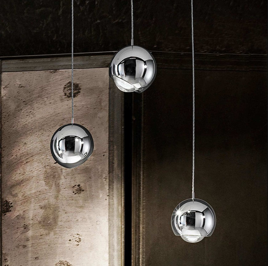 Spider Lampadario sospensione LED orientabile cromo