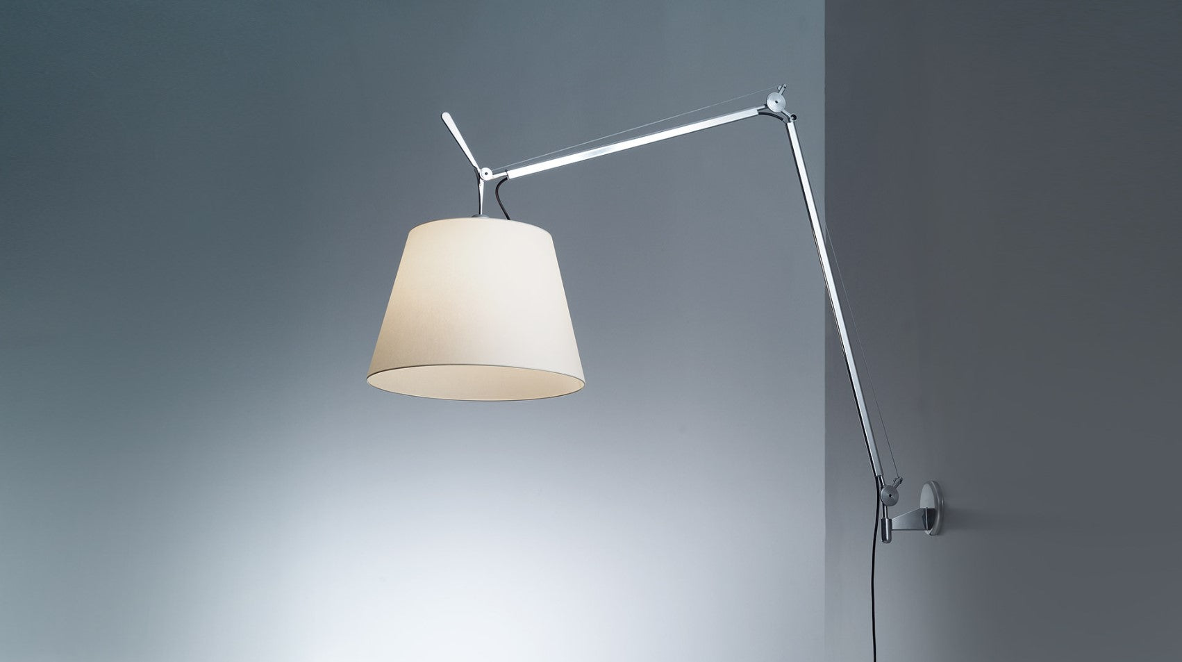 Tolomeo Mega Parete - Alluminio Dimmer - Corpo Lampada + Supporto parete + Diffusore Pergamena 32