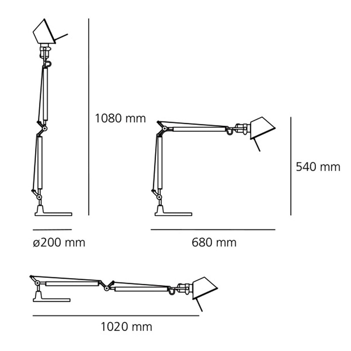 Tolomeo Mini Tavolo - Nero - Corpo Lampada + Base