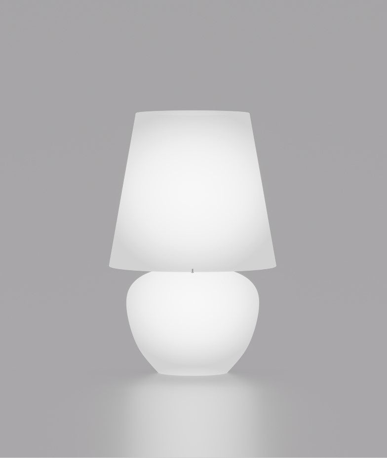 Naxos LT 50 Lampada tavolo in vetro soffiato satinato diametro 32 cm.