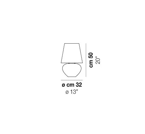 Naxos LT 50 Lampada tavolo in vetro soffiato satinato diametro 32 cm.
