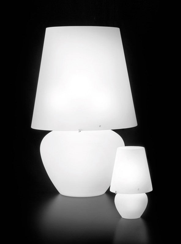 Naxos LT 76 Lampada tavolo in vetro soffiato satinato diametro 48 cm.