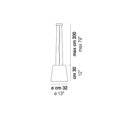 Naxos SP 50 Lampadario sospensione in vetro soffiato satinato diametro 32 cm.