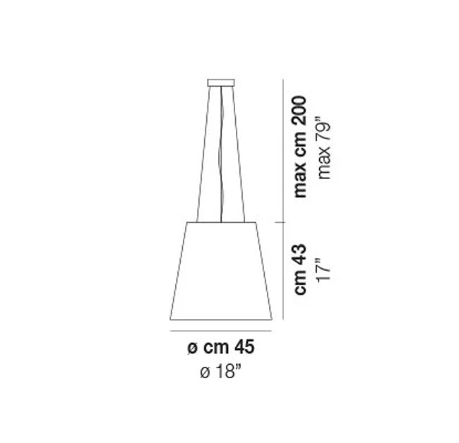 Naxos SP 76 Lampadario sospensione in vetro soffiato satinato diametro 48 cm.