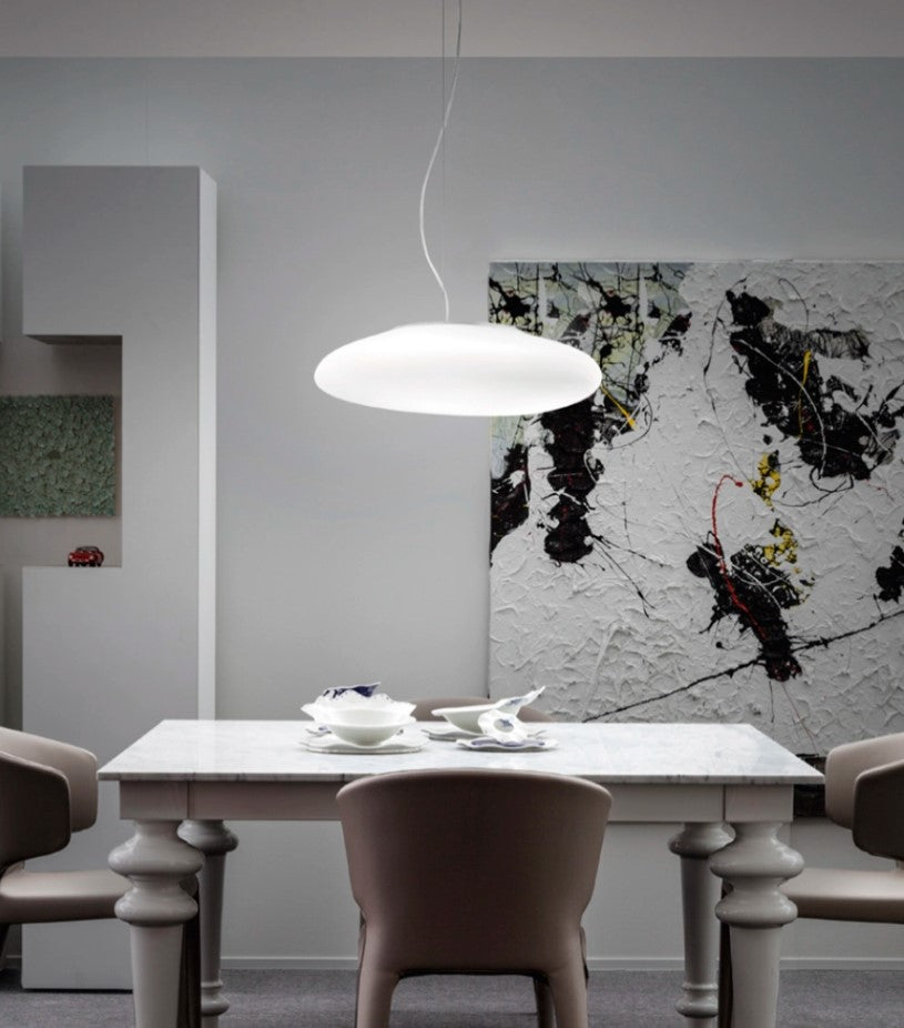 Neochic SP P Lampadario Sospensione in vetro soffiato satinato diametro 36 x 27 cm.