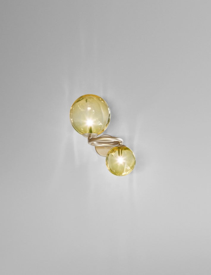 Puppet Ring AP 2 Applique lampada parete in vetro soffiato ambra trasparente