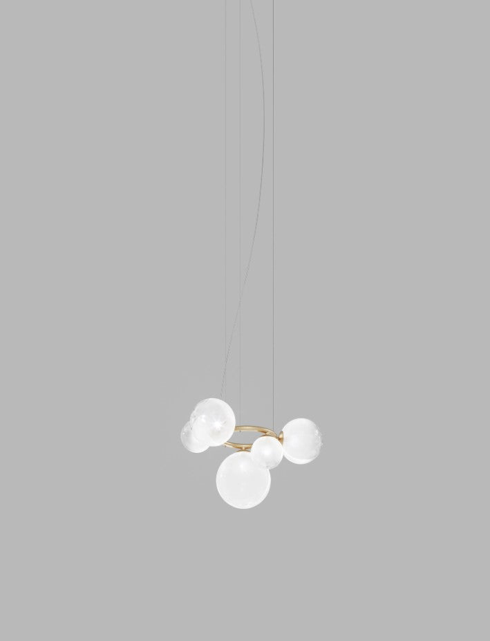 Puppet Ring SP 5 Lampadario sospensione in vetro soffiato bianco sfumato