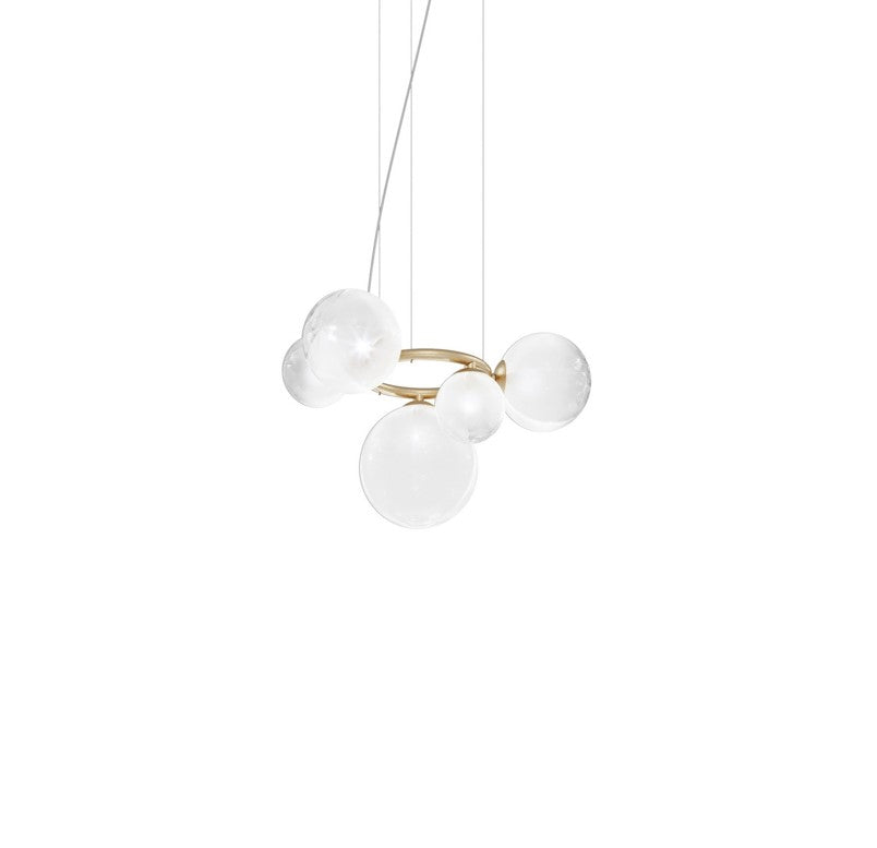 Puppet Ring SP 5 Lampadario sospensione in vetro soffiato bianco sfumato